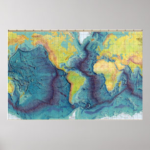 Poster Mapa Oceano