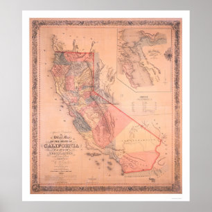 Poster Mapa oficial de Califórnia
