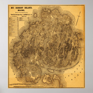 Poster Mapa Panorâmico da Ilha do Deserto