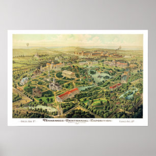 Poster Mapa panorâmico de Nashville TN REMASTERED DIGITA