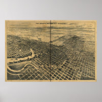 Mapa Panorâmico de Stockton California 1895