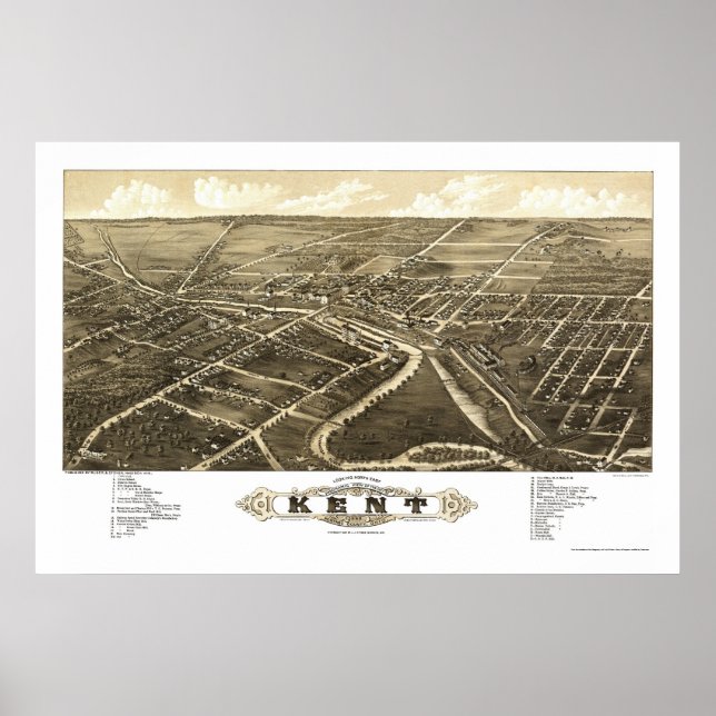 Poster Mapa Panorâmico do OH - 1882 (Frente)