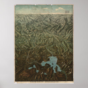 Pôster Mapa panorâmico do parque nacional 1895 de