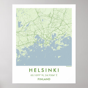 Poster Mapa Personalizado da Cidade de Helsinque Finlândi