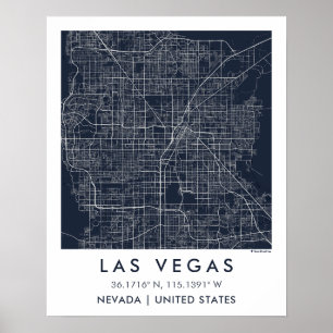 Poster Mapa Personalizado da Cidade de Las Vegas Nevada A