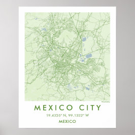 Poster Mapa Personalizado da Cidade do México em Arte de 