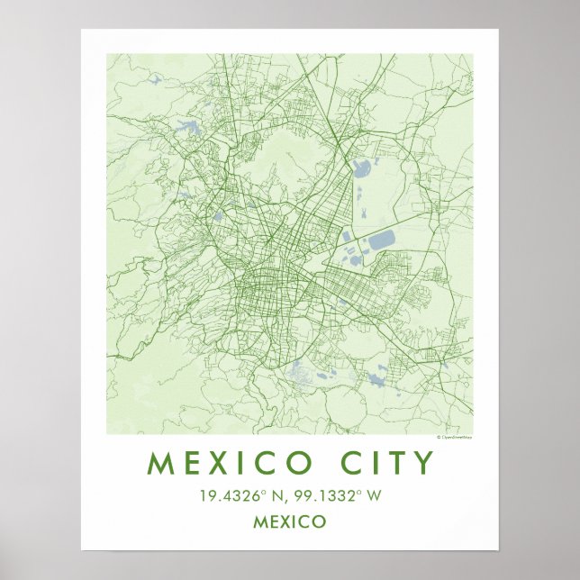 Poster Mapa Personalizado da Cidade do México em Arte de  (Frente)