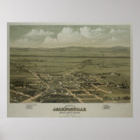 Mapa Pictórico de Jacksonville OR (1883)