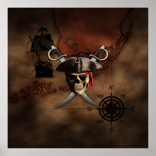 Poster Mapa Pirata