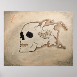 Poster Mapa pirata "Águas Perigosas" de David Good