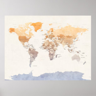 Poster Mapa Político das Câmaras do Mundo