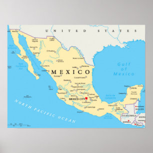 Pôster Mapa político de México