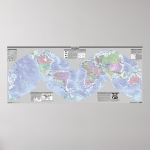Pôster Mapa político do mundo de Cahill-Keyes