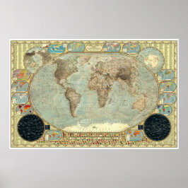 Pôster Mapa Político do Mundo - Decorativa Imperial