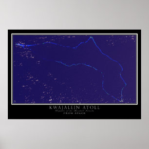 Poster Mapa por Satélite das Ilhas Marshall Atoll