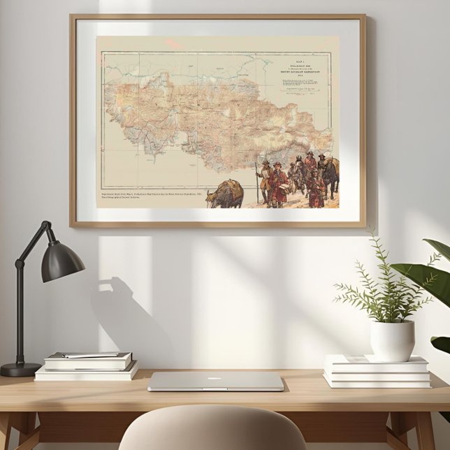 Poster Mapa Preliminar de Exploração do Everest de 1921 V (Criador carregado)