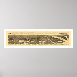 Poster Mapa Railway elétrico 1894 da estrada de ferro