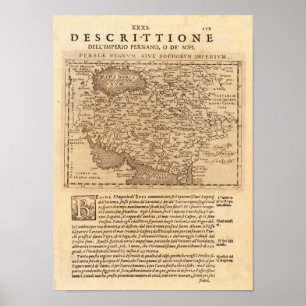 Pôster Mapa Repruduction de Persia Ptolemaeus Claudius