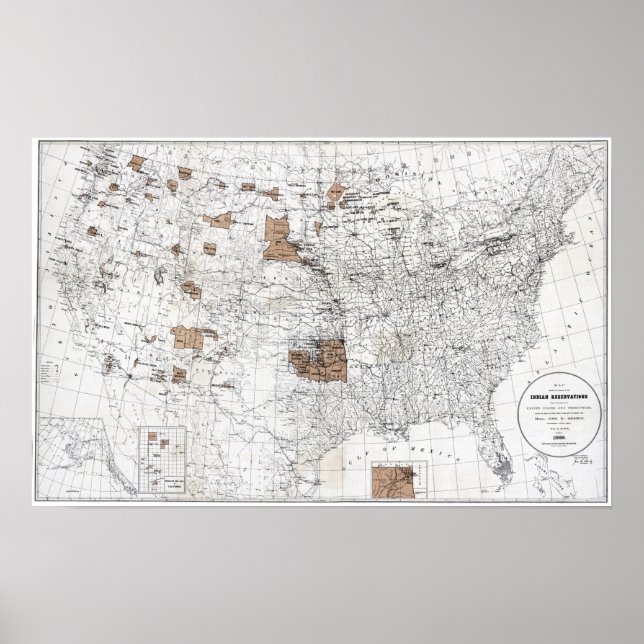 POSTER MAPA: RESERVAS, 1888 (Frente)