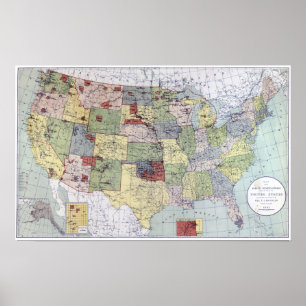 PÔSTER MAPA: RESERVAS, 1892