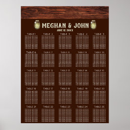 Poster Mapa Rustic Country Mason Lights Seating Chart