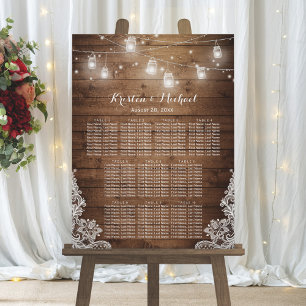 Pôster Mapa Rustic Country String Luzes De Casamento