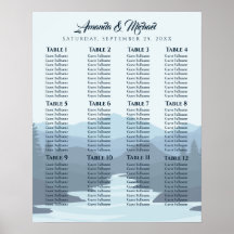 Mapa Rustic Misty Mountain Wedding Seating Chart
