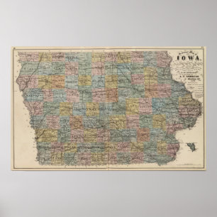Poster Mapa secional de Iowa