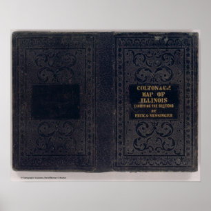 Poster Mapa secional novo do estado de Illinois 3