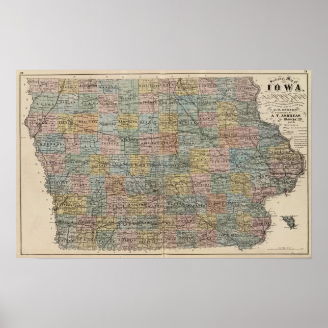 Poster Mapa setorial de Iowa (Frente)