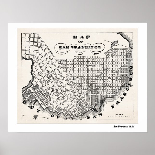 Poster Mapa SF de 1854 (Frente)