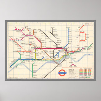 Poster Mapa Subterrâneo de Londres