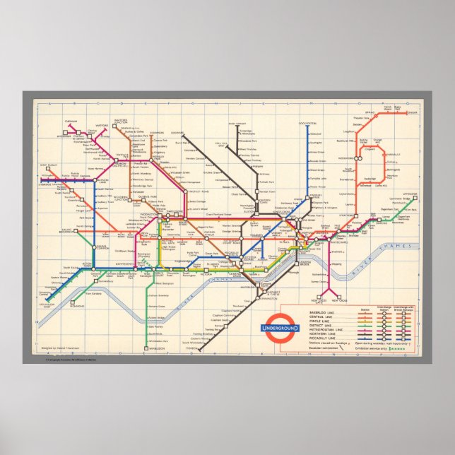 Poster Mapa Subterrâneo de Londres (Frente)