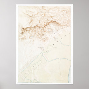 Poster Mapa topográfico das ruínas de Tebas 