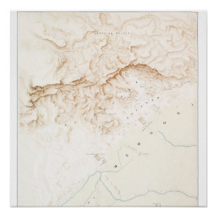 Pôster Mapa topográfico das ruínas de Tebas Poster