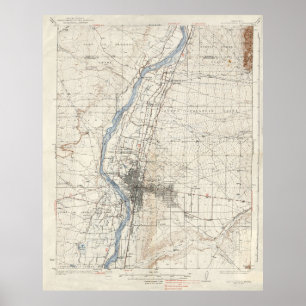 Poster Mapa topográfico de Albuquerque New mexico do