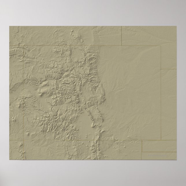 Poster Mapa Topográfico do Colorado (Frente)