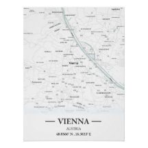Mapa urbano clássico de Viena, Áustria