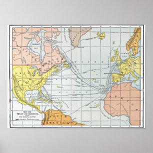 PÔSTER MAPA: VIAGENS ATLÂNTICAS