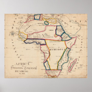 Poster Mapa Vintage da África (1831)