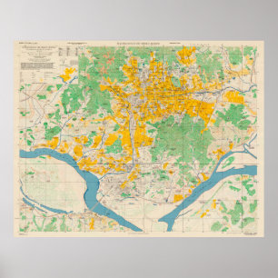 Poster Mapa Vintage da Coreia do Sul de Seul (1946)