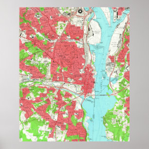 Poster Mapa Vintage de Alexandria Virginia (1965)