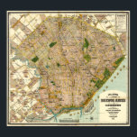 Poster Mapa Vintage de Buenos Aires Argentina (1921)<br><div class="desc">Este é um mapa antigo de Buenos Aires Argentina originalmente produzido em 1921.</div>