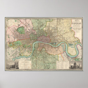 Poster Mapa Vintage de Londres