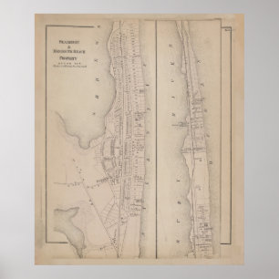 Poster Mapa Vintage do Sea bright & Monmouth NJ (1873)
