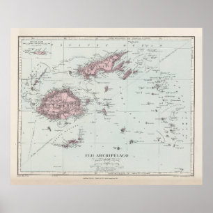 Poster Mapa Vintage Fiji (1904)