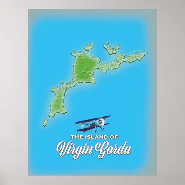 Poster Mapa Virgin Gorda (Frente)