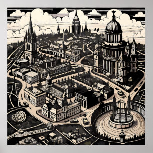 Poster Mapa vitoriano de Londres