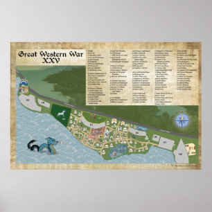 Poster Mapa XXV da Guerra Ocidental do excelente