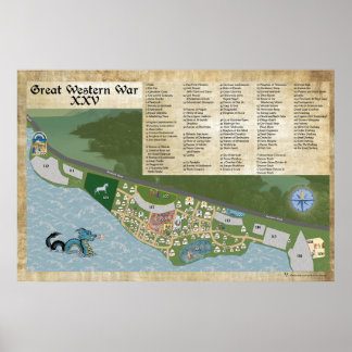 Poster Mapa XXV da Guerra Ocidental do excelente